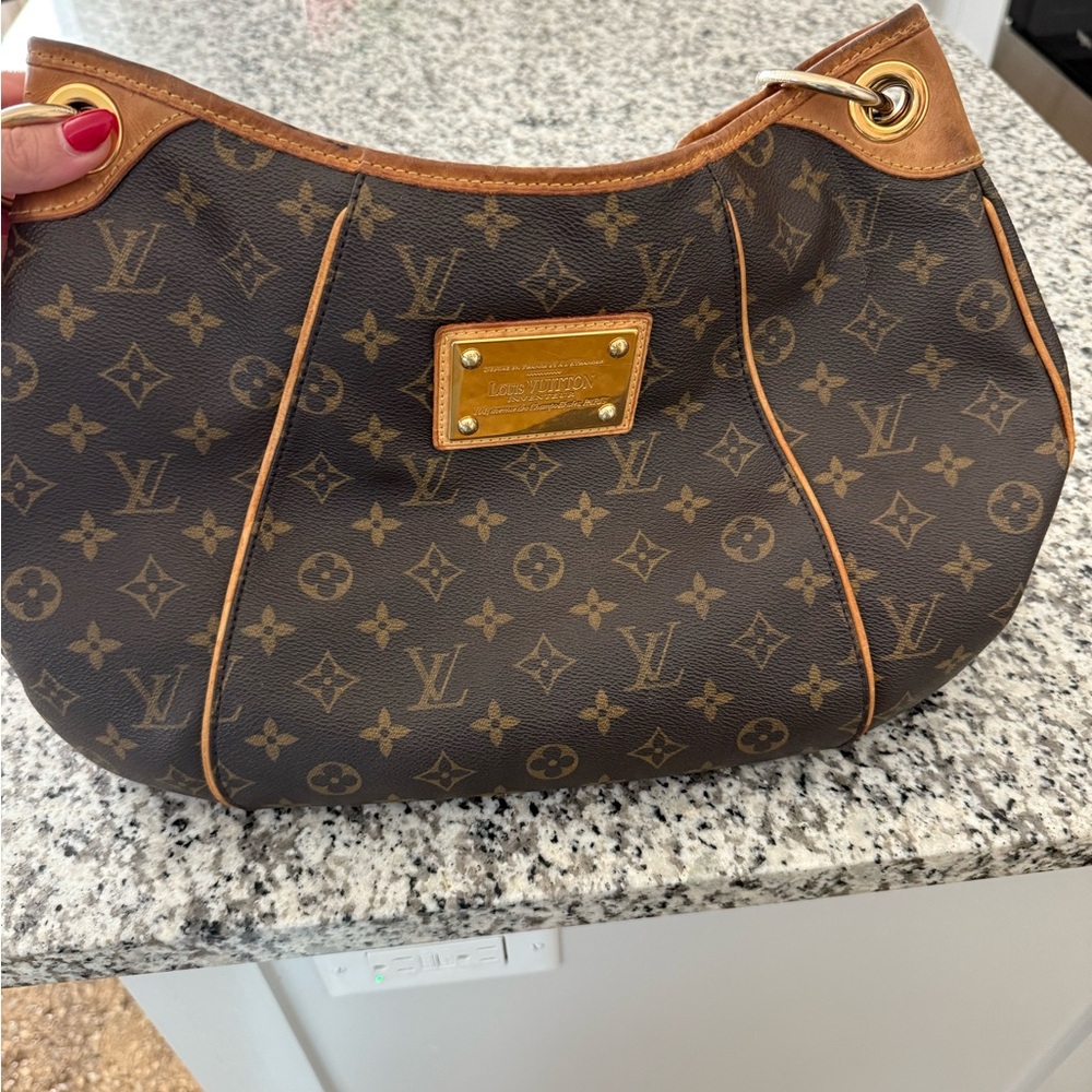 Louis Vuitton Brown Hobo Bag with Monogram Canvas